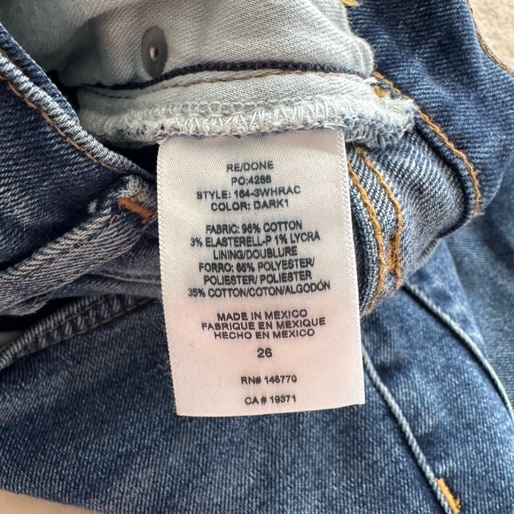 RE/DONE Originals 90s High Rise Ankle Crop in Dark 1 Size 26 - Picture 7 of 10